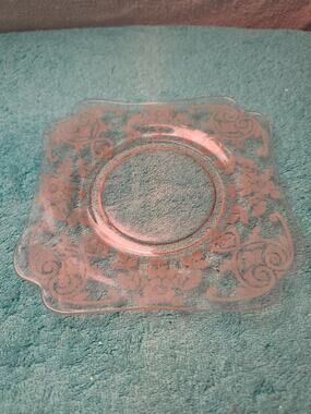 Vintage Fostoria Pink Versailles 8" Salad Luncheon Plate Signed Cambridge C Mark